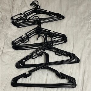 Set of 20 Black Plastic Hangers